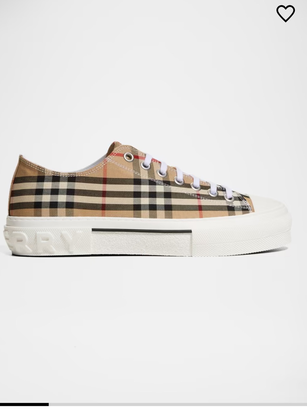 Mens Burberry Low Top Check Canvas Sneaker